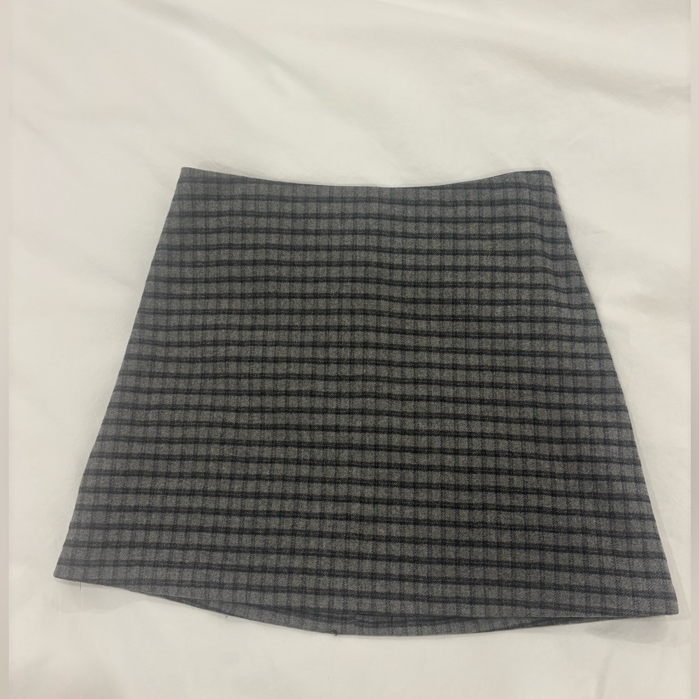Wilfred Gray Plaid Mini Skirt